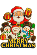 Santa & Snowmen Merry Christmas Enamel Pin